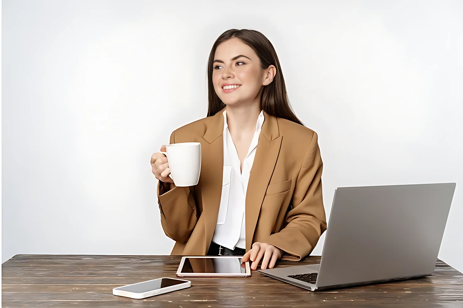 a girl who is writing CV
